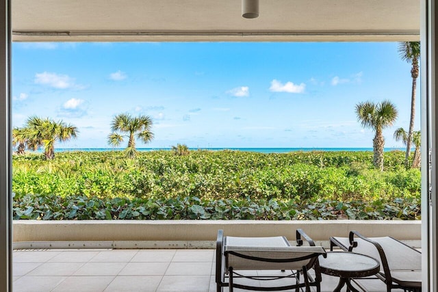 balcony with a water view