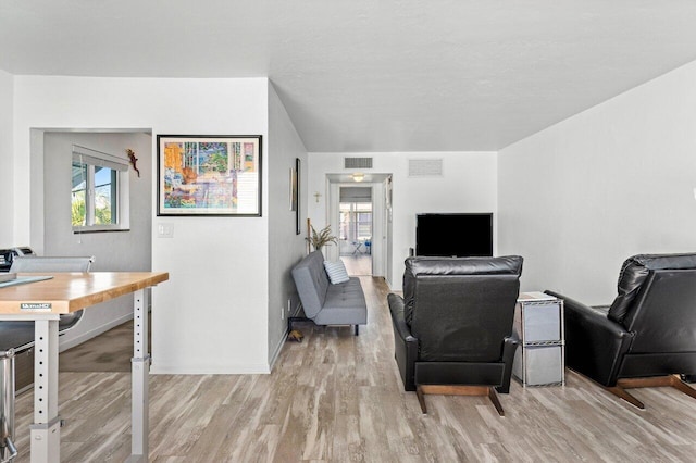 living room featuring light hardwood / wood-style flooring