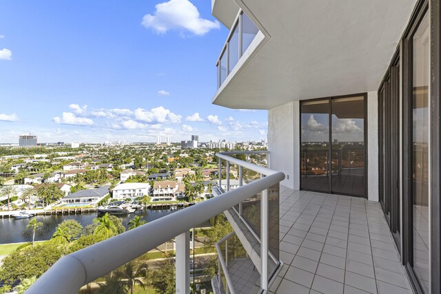 balcony with a water view