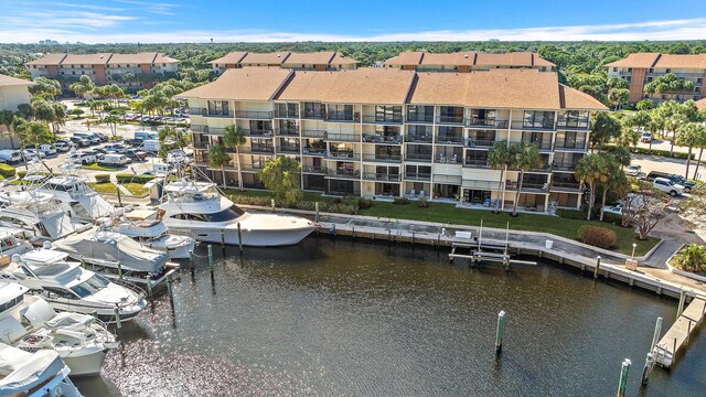 exterior space featuring a water view