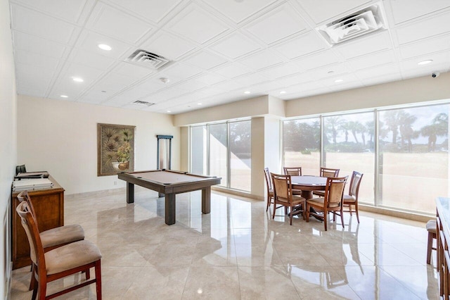 playroom featuring pool table