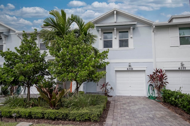 view of property featuring a garage