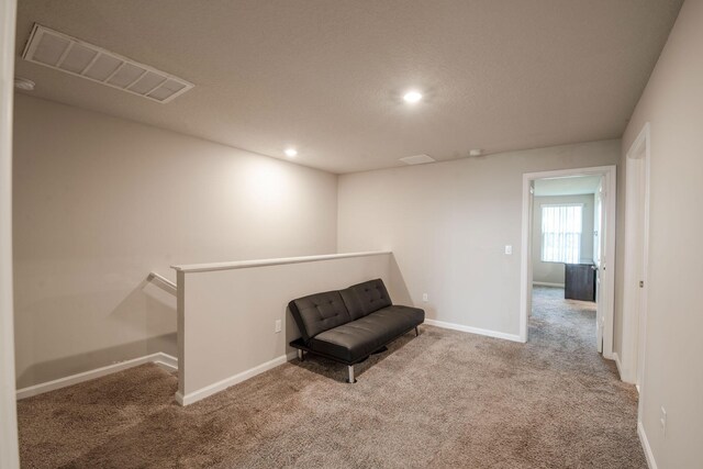 6341 Topsail Dr, West Palm Beach, FL 33413 - unfurnished room featuring an upstairs landing, carpet flooring, recessed lighting, and baseboards