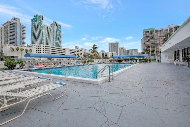 view of pool with a patio area