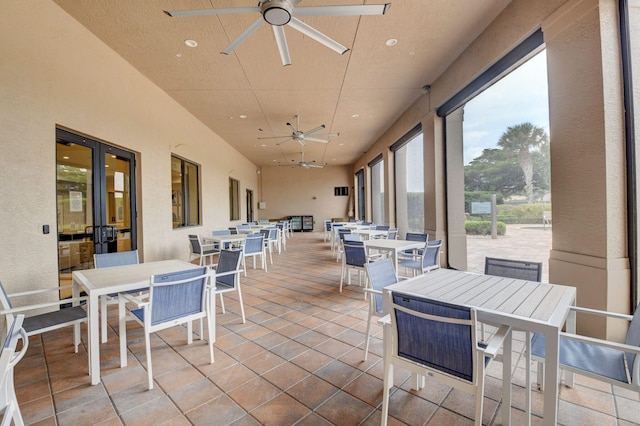 view of patio with ceiling fan