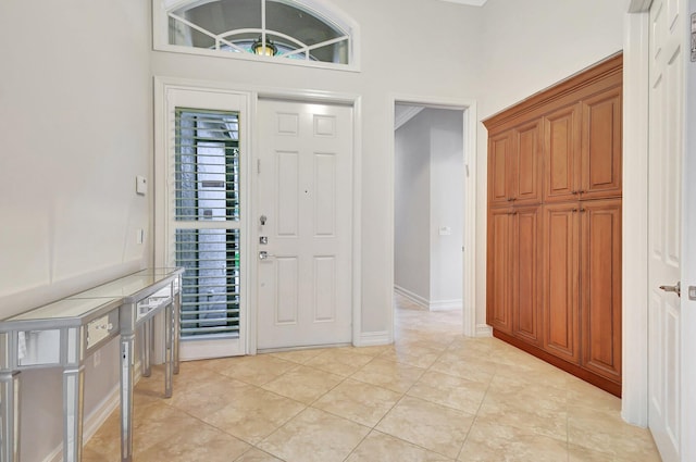 view of tiled foyer entrance