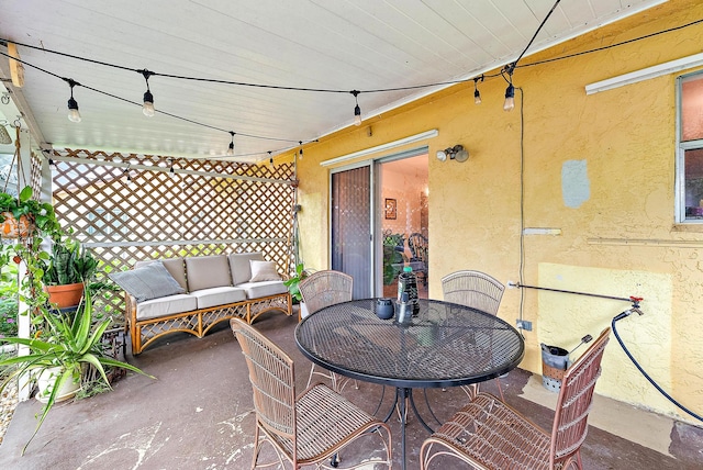 view of patio with outdoor lounge area