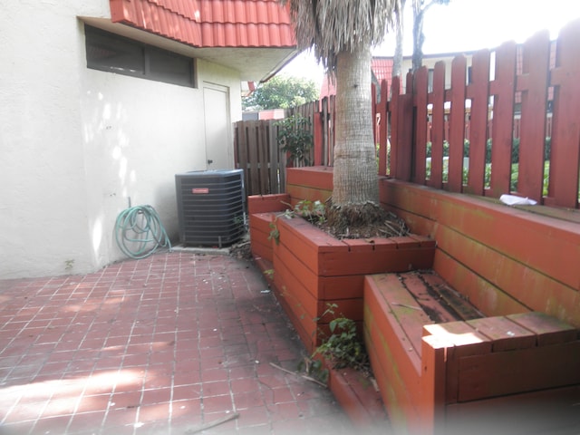 view of patio / terrace featuring central AC unit