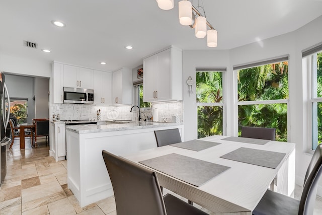 dining area with sink