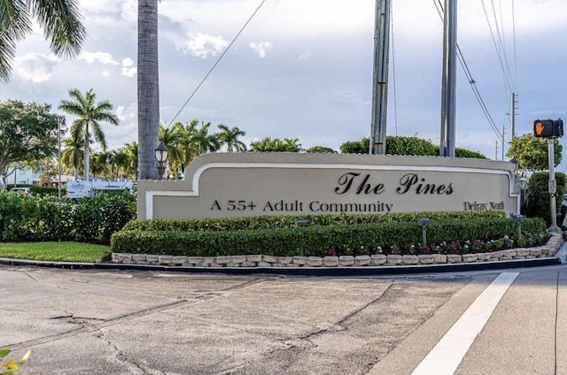 view of community sign