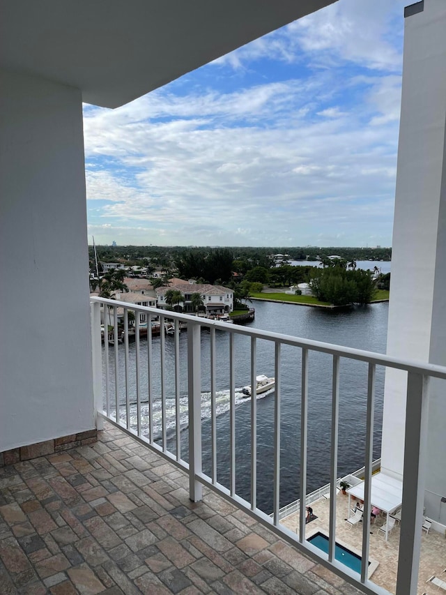 balcony with a water view