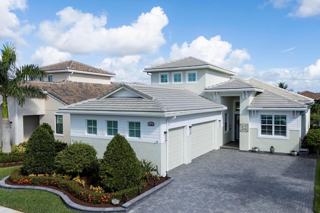 view of front property with a garage