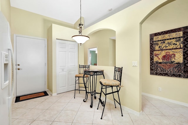 view of tiled dining area