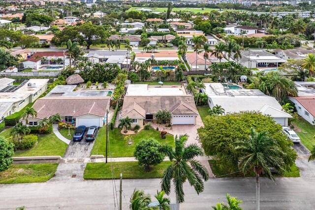 bird's eye view with a residential view