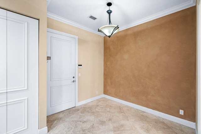 interior space with crown molding