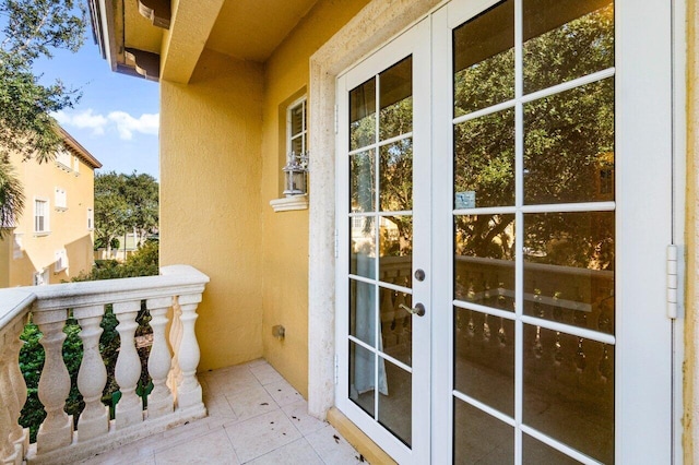 balcony with french doors