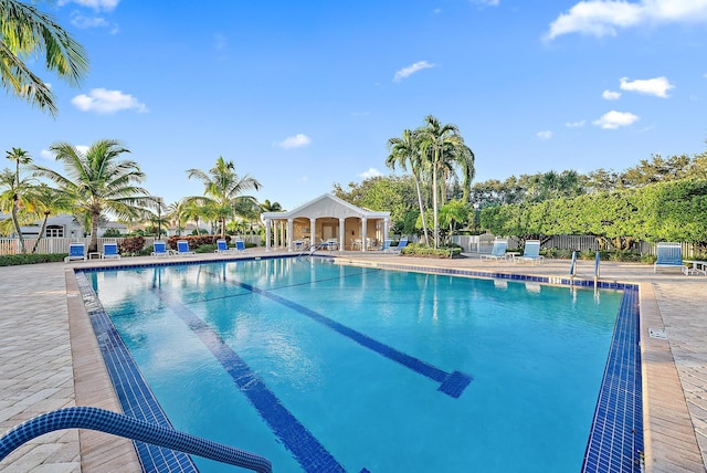 view of pool featuring a patio area