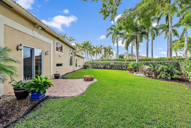 view of yard with a patio area