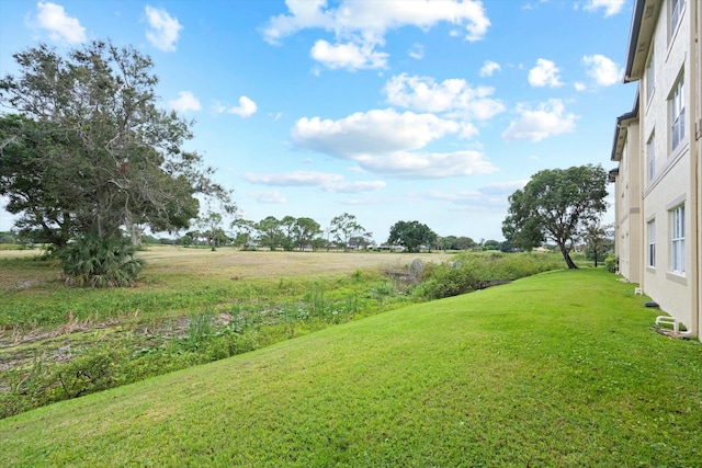 view of yard with a rural view