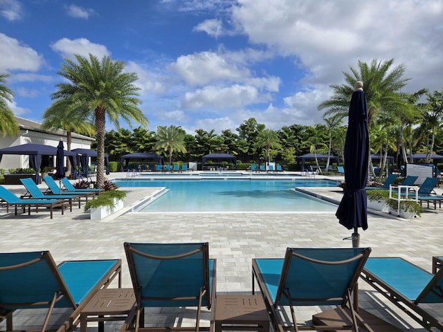 view of pool with a patio area