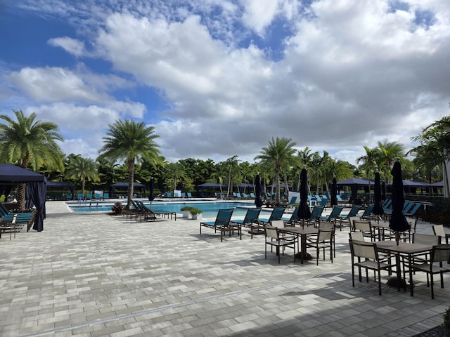 view of pool featuring a patio area