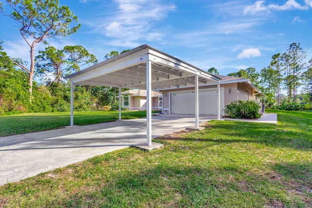 view of front of home featuring a garage and a front yard