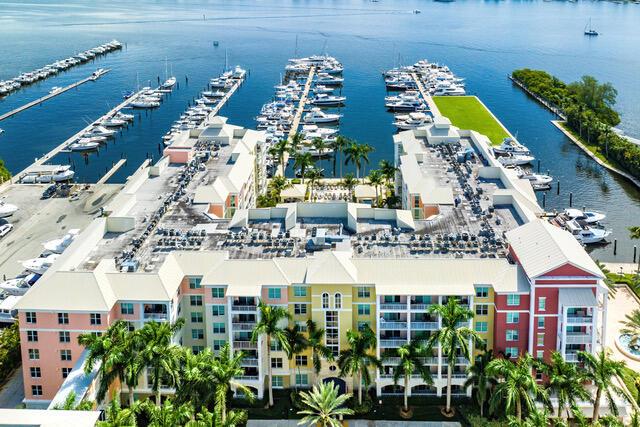 806 E Windward Way Unit 212, Lantana, FL 33462 - drone / aerial view of a marina and a large body of water