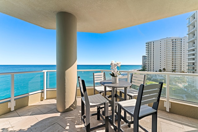 balcony with a water view