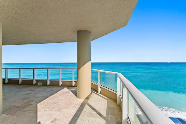 balcony with a water view