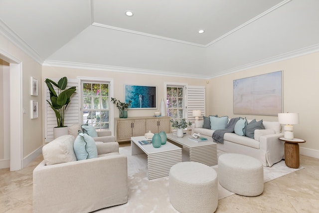 dining room with a chandelier and crown molding