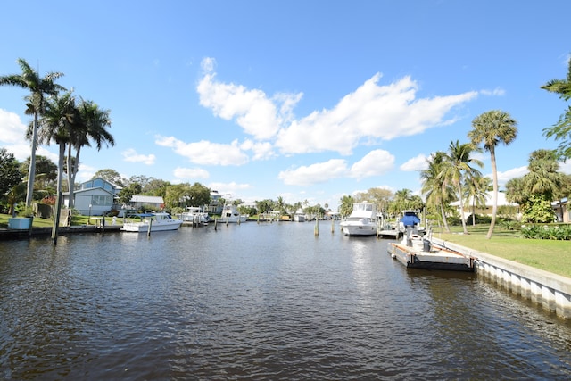 view of water feature featuring a boat dock