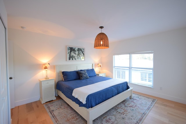 bedroom featuring hardwood / wood-style flooring