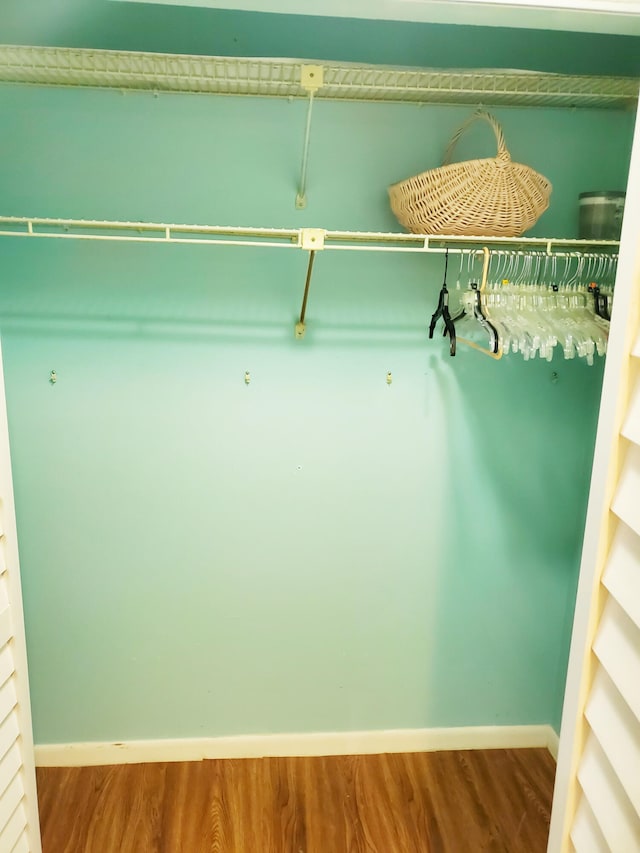 spacious closet featuring hardwood / wood-style floors