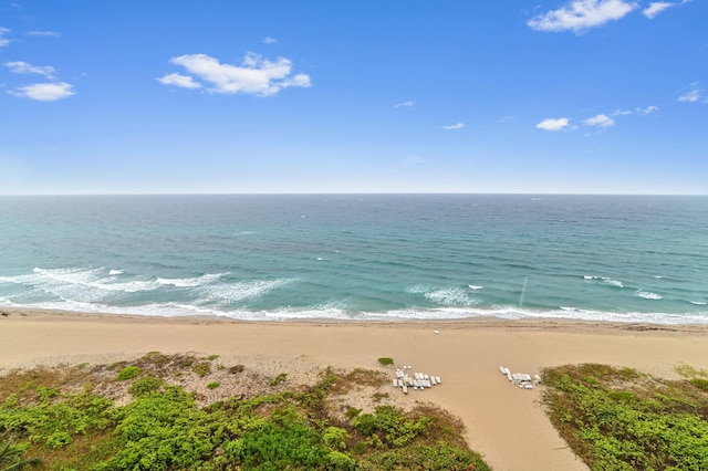 view of water feature featuring a beach view