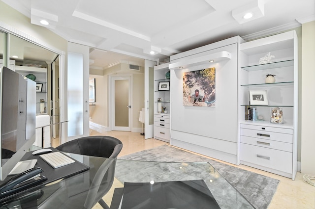 2800 S Ocean Blvd Unit 14-H, Boca Raton, FL 33432 - home office with recessed lighting and crown molding