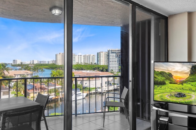 balcony with a water view