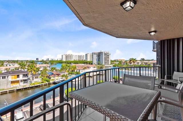 balcony with a water view