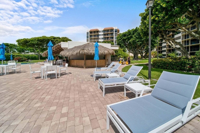 view of patio with a gazebo