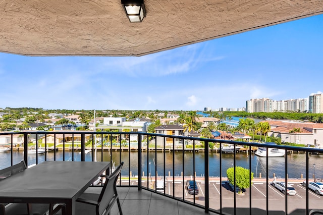 balcony with a water view