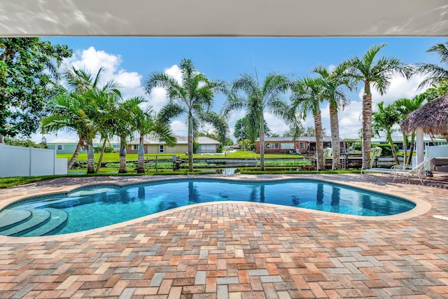 view of pool with a patio