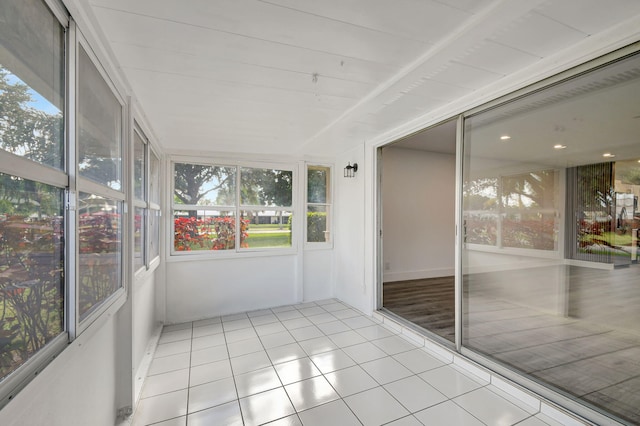 view of unfurnished sunroom