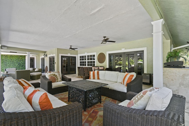 view of patio / terrace with outdoor lounge area and french doors