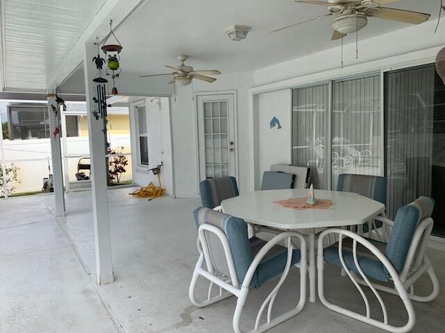 view of patio / terrace with ceiling fan