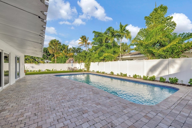 view of pool featuring a patio area