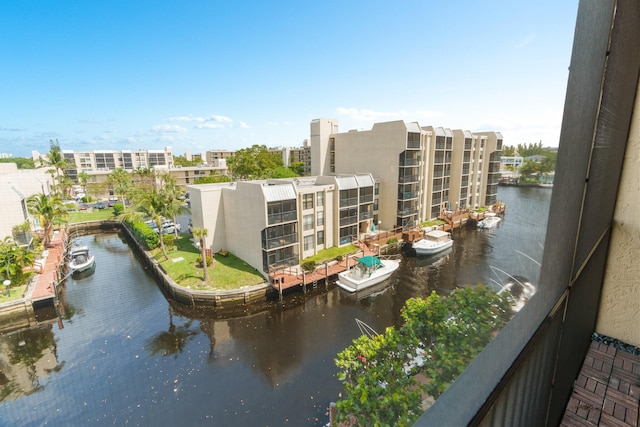 exterior space featuring a water view