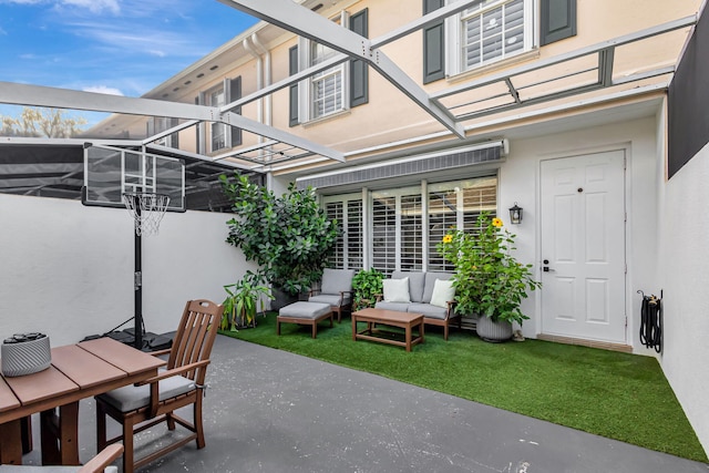 view of patio / terrace featuring an outdoor living space