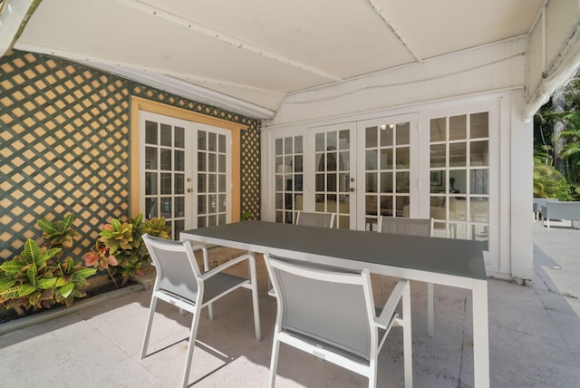 view of patio featuring french doors