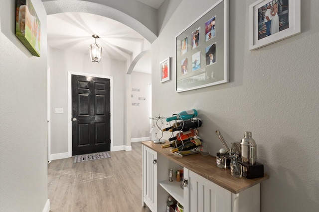 entrance foyer featuring light hardwood / wood-style flooring