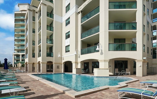 view of pool with a patio