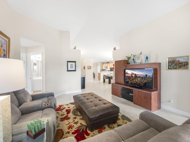 view of tiled living room